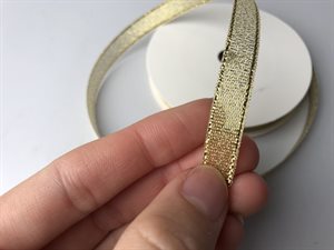 Polyester lamé lurex bånd - flot guld, 10 meter